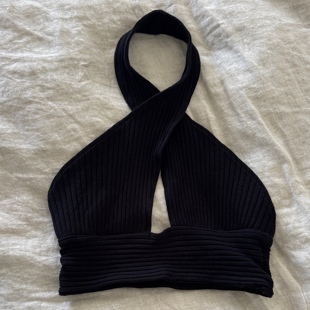 Callahan Black Halter Top